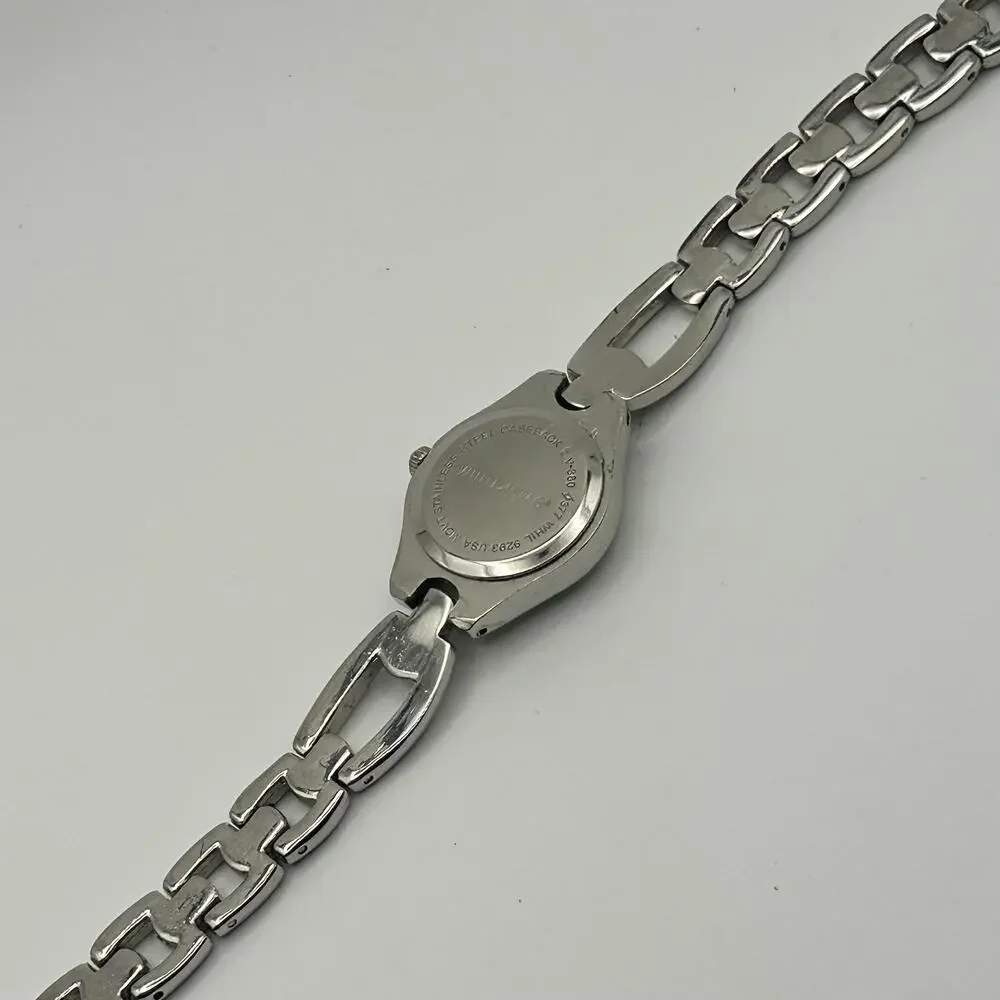 White Stag Butterfly Dial Silver-tone Women’s Quartz Watch Working New Battery